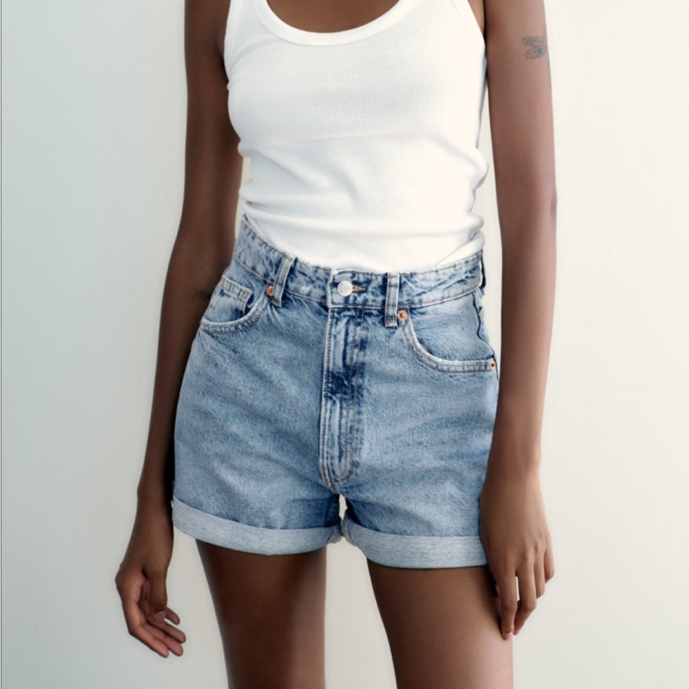 ZARA jeans shorts classic retro look high waist bermudas